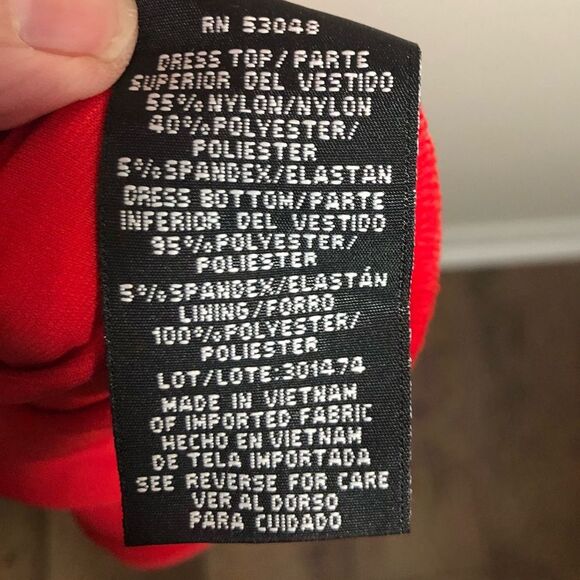 NEW🏷 Red Lace NW Nightway Sz 8 full length sleeveless dress keyhole front - Picture 13 of 16